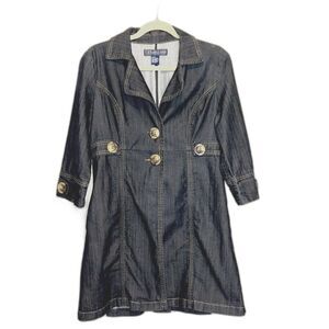 Baccini Women’s Mid Length Denim Jean Jacket | size M